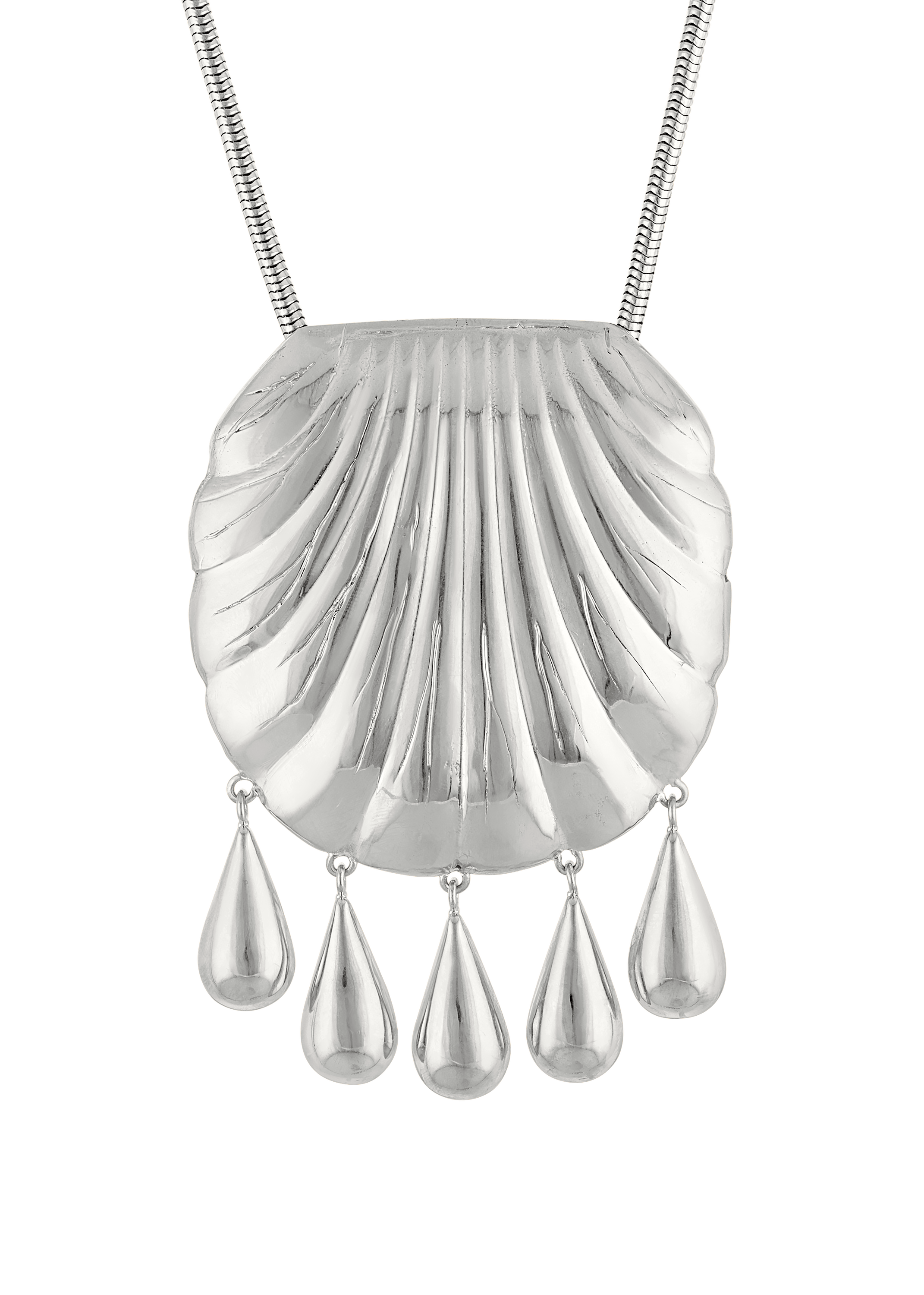 Petra Shell Necklace in Solid Sterling Silver – JUJU VERA Petra Shell Necklace in Solid Sterling Silver – JUJU VERA