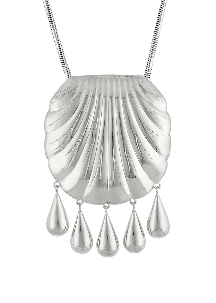 PETRA SHELL NECKLACE SILVER featured image
