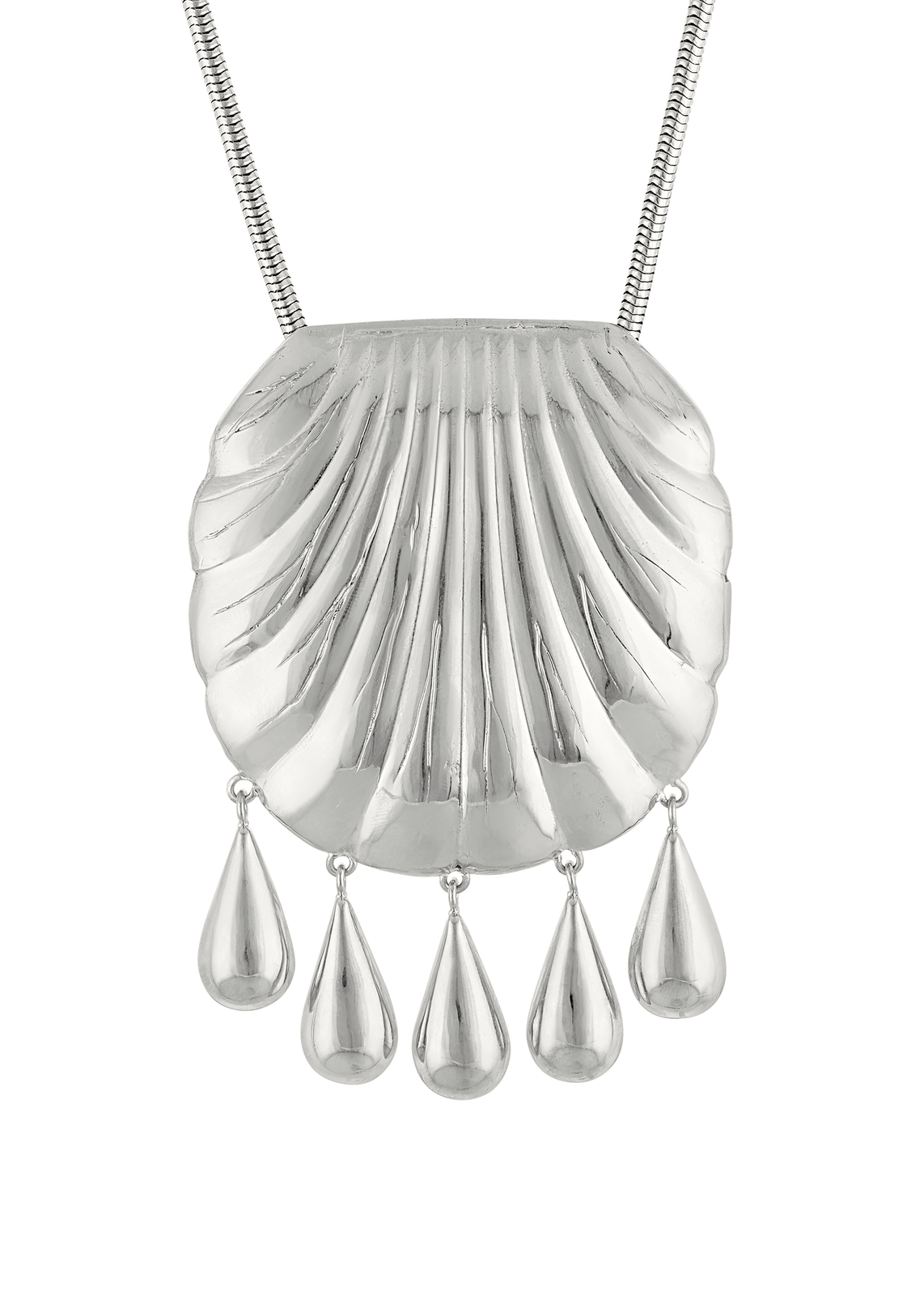 PETRA SHELL NECKLACE SILVER featured image