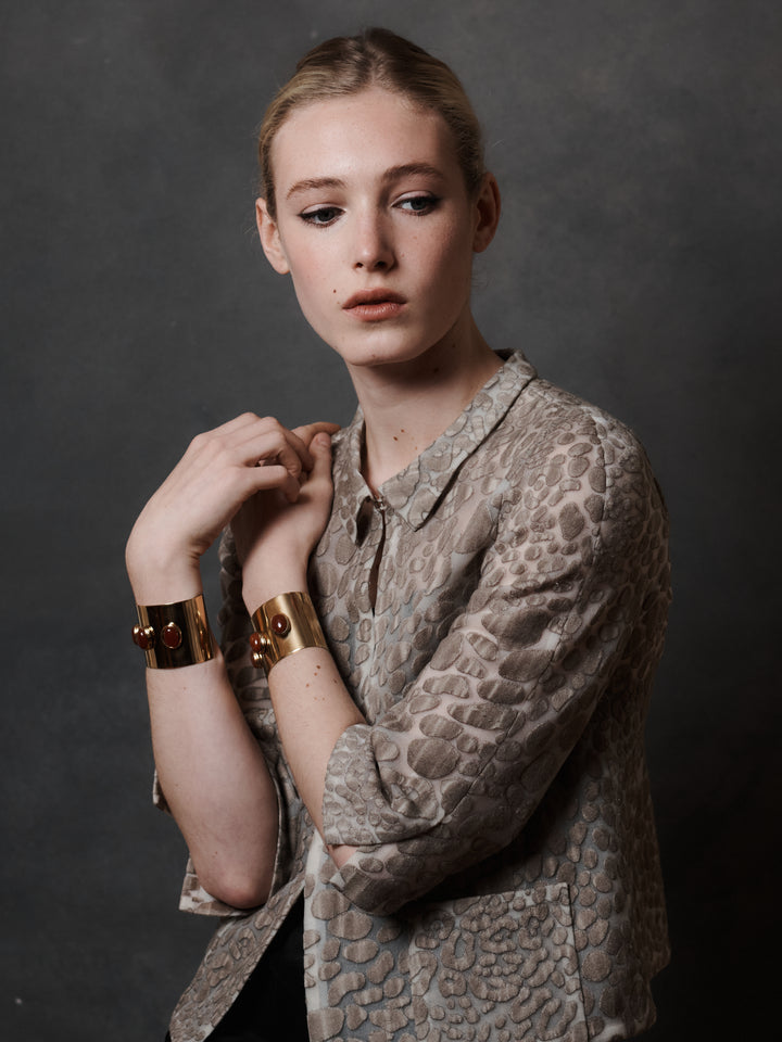 Fiona Carnelian Gold Cuff
