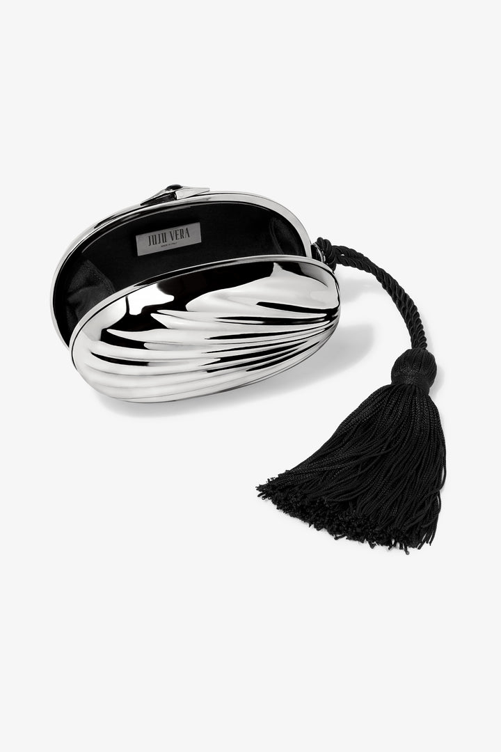 Petra Tassel Clutch in Silver