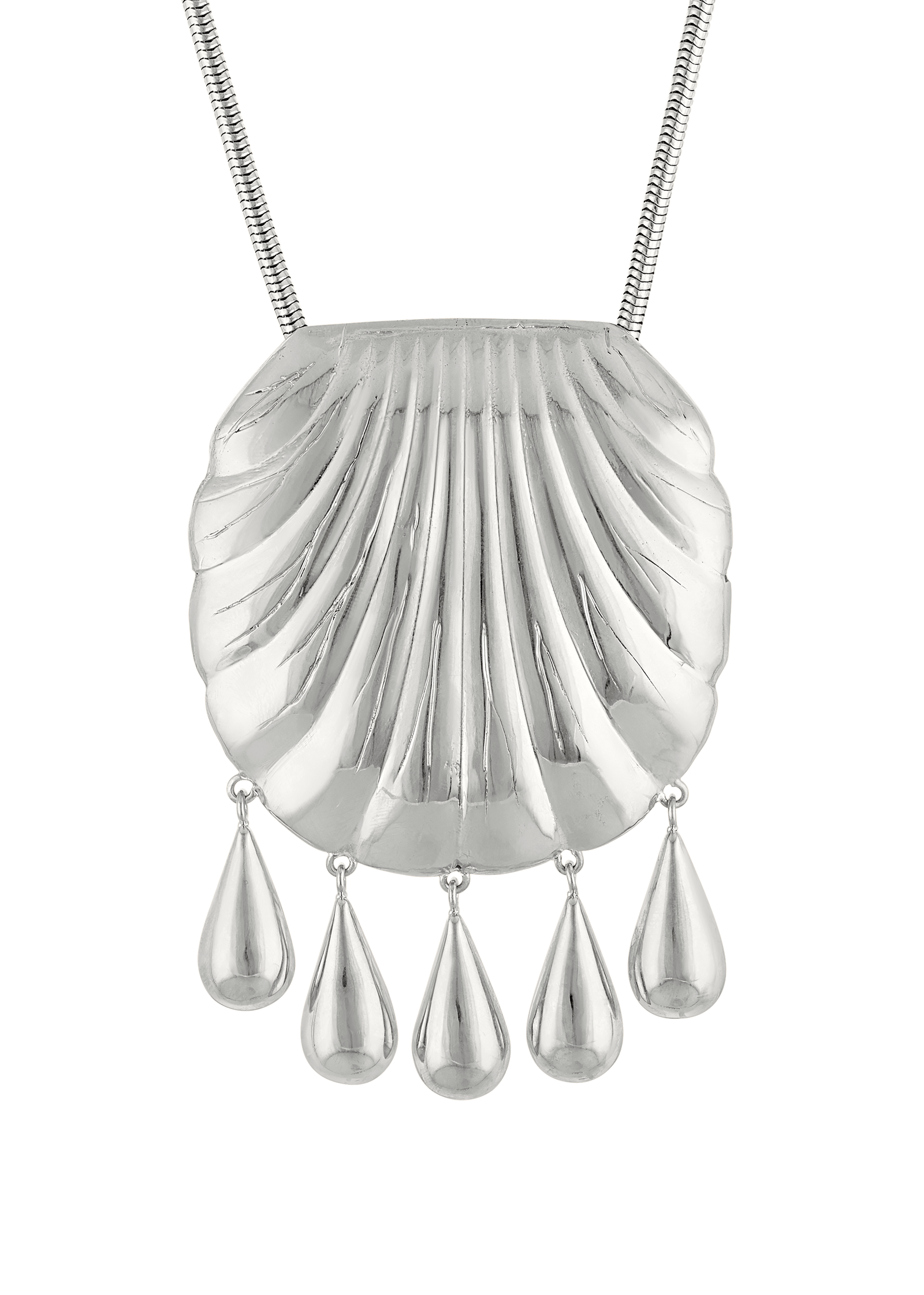 PETRA SHELL NECKLACE SILVER image 2