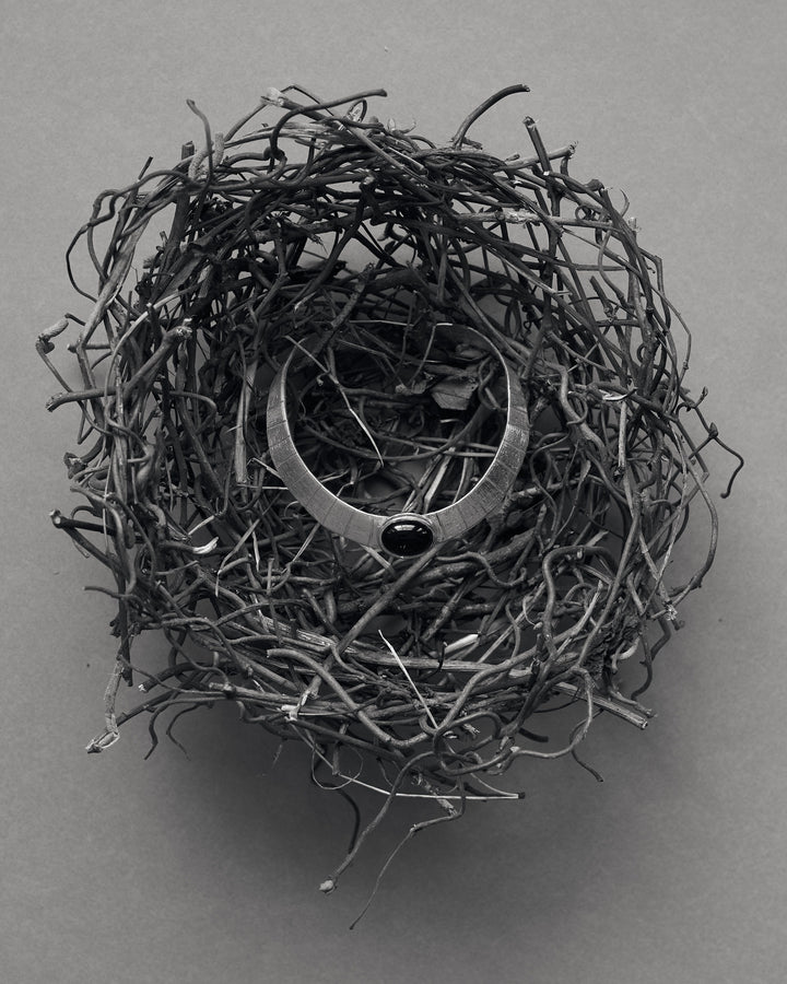 Athena Onyx Collar in Silver